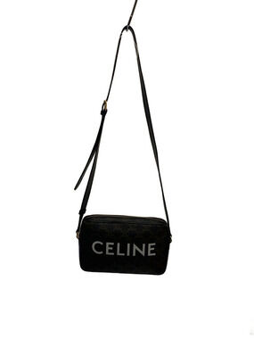 Celine Messenger Shoulder Bag Black All over Triomphe